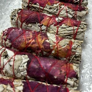 Rose Petal White Sage Smudge 4”